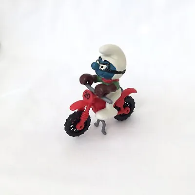 Smurfs Motocross Smurf 40231 Motorcycle RARE Vintage 1981 Schleich Figure Toy • $89.95