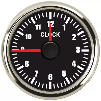 Universal 52mm 2-1/16'' Clock Gauge 12hours Waterproof For Auto Truck Red Led   • $34.32
