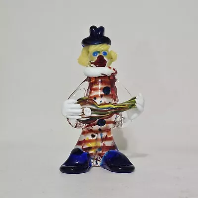 Vintage Murano Italy Hand Blown Art Glass Clown Playing Guitar • $45.31