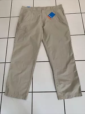 Columbia Cargo Pants Adult 42x32 Beige Ripstop UV Sun Protection 15 Men's NEW • $35.99