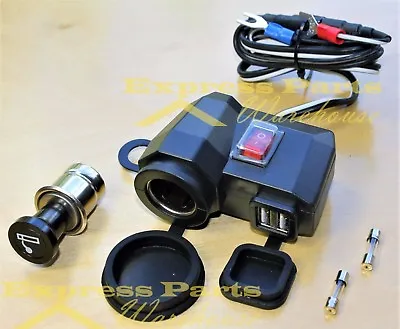 Waterproof 2USB Motorcycle Mobile Phone GPS Power Supply Port Socket Charger 12V • $14.95