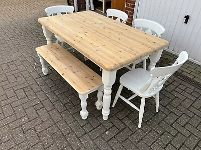 Farmhouse Table 4 Chairs And A Bench • £345