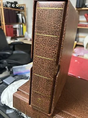 LIGHTHOUSE Vario G 3 Ring Binder And Slipcase - Brown With  Gold Embossing • $40