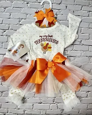 Baby Girl Thanksgiving Tutu Outfit “My First Thanksgiving” (NB3 & 9 Months) NWT • $30