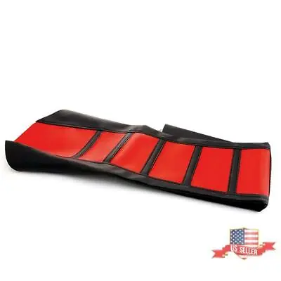 Red Leather Gripper Soft Motorcycle Dirt Bike Seat Cover Rib Skin For Honda CRF • $27.74