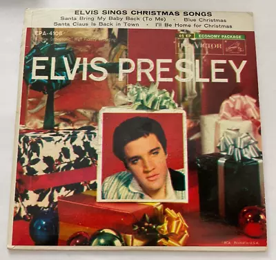 Elvis Presley  Elvis Sings Christmas Songs  EP 45 In Cardboard Sleeve - Clean • $10.50