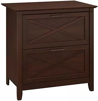 Bush Furniture Key West 2 Drawer Lateral File Cabinet In Bing Cherry • $250.98