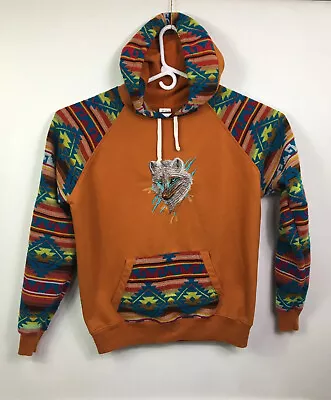 K A Native Arts Hoodie Mens Size L Handmade Ecuador Aztec Graphic Design • $46.95