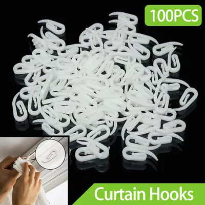 Up300x Nylon Pulley Curtain Gather Hooks Pencil Pleat Lace Caravan Tapes Plastic • $6.52