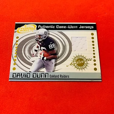 David Dunn GAME WORN JERSEY Oakland Raiders 2001 Atomic Prism Material Card 63 • $5