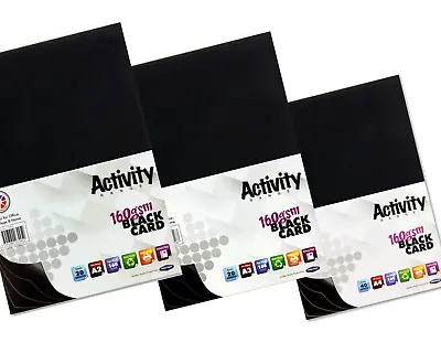 A4 A3 A2 Activity Sheets Black Craft Card Art Scrapbook Paper 160gsm Home Office • £4.64