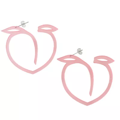 Fruit Jewellery Party Decoration Women Pink Resin Acrylic Peach Chunky Earrings • $2.99