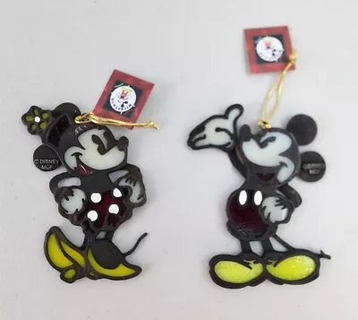 Disney Midwest Mickey & Minnie Mouse Metal Glass Ornament Suncatcher Set • $24.99