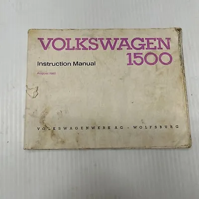 Volkswagen 1500 Manual From 8/62 August 1962 • $32.50