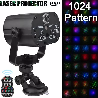 1024Pattern LED RGB Laser Stage Light Projector DJ Disco KTV Show Party Lighting • $19.99