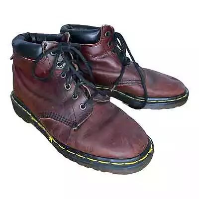 Vintage Doc Martens 6 Eye Oxblood Cherry Red Leather Combat Boots Mens UK 6 • $86.96