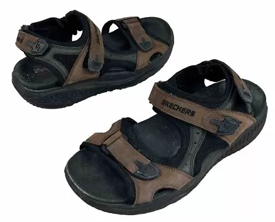 Skechers  Fitness Shape Ups Sandals Men’s Size 10 Brown Rocker Toning Sole • $17.90