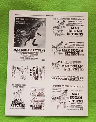  Max Dugan Returns   Original Movie Mini Ad Clip Art 1983 (uncut) • $24.50