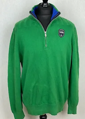 Gaastra Green Wool Blend Sweater Men's Size 2XL Half Zip High Neck Pullover • $39.99