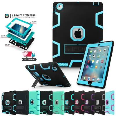 For Apple IPad Mini 1 2 3 4 5 Military Shockproof Rubber Hybrid Stand Case Cover • $15.99