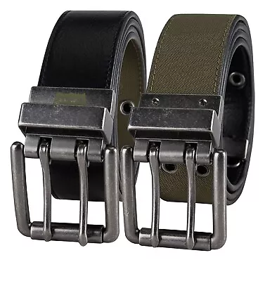 Levis Mens Double Prong Reversible Casual Belt Large 38-40 Black/Olive New • $14.99