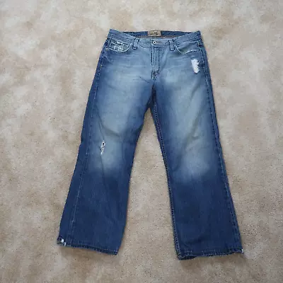 Buckle BKE Tyler Straight Leg Jeans Men’s 34x29 Blue Denim Distressed • $20.24