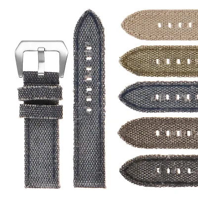 DASSARI Frayed Edge Canvas Vintage Distressed Mens Faded Watch Band Strap • $34.99