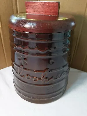 Marcrest Daisy Dot Brown Stoneware Cookie Jar With Lid • $22