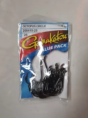 Gamakatsu Octopus Circle Black 25 Pack Size 5/0 Value Pack • $29.99