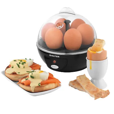 Salter 6 Egg Cooker Electric Poacher Boiler For Soft Medium Or Hard Boiled Eggs • £19.99