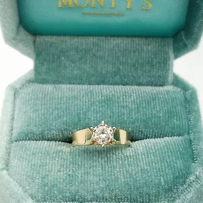 $1155 • Buy 18ct Yellow Gold 0.35ct Diamond Solitaire Ring Val $3550 Size I 1/2 #60059
