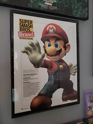 Framed 2008 Super Smash Bros Brawl Mario Fighter Feature Video Game Wall Art • $29