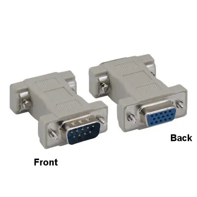 Kentek DB9 9Pin Male To HD15 VGA 15Pin Female Adapter Molded CGA VGA Video RS232 • $7.48