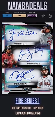 Topps Bunt Jason Varitek/Manny Ramirez/Dustin Pedroia Fire Triple Auto [DIGITAL] • $4.97