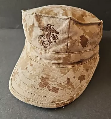 USMC Cover Garrison Marpat Digital Desert US Marine Corps Hat Cap Size Small A • $11.99