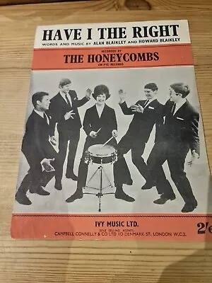 Have I The Right Recorded By The Honeycombs Sheet Music - Alan & Howard Blaikley • £5