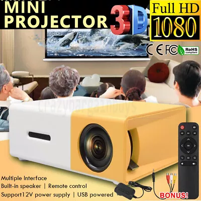 $34.95 • Buy Mini Pocket LED Home Cinema Projector HD 1080P Portable Office Cinema HDMI USB