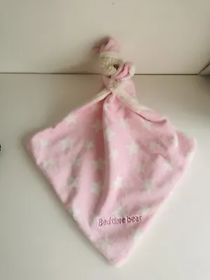 MOTHERCARE MY BEDTIME BEAR COMFORTER SOFT TOY PINK STAR BLANKIE DOUDOU Comfort  • £7.90