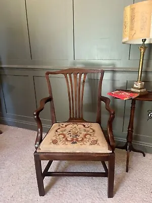 £150 • Buy Antique Chair Georgian Carver With Tapestry Seat Circa 1700/1800’s