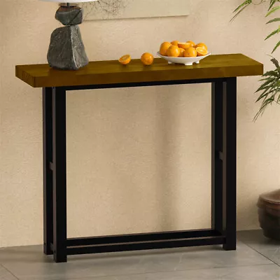 FATIVO Console Table Modern Solid Wood Sofa Table 39.7x11.8x31.5  W 2 Tier Shelf • $39.97