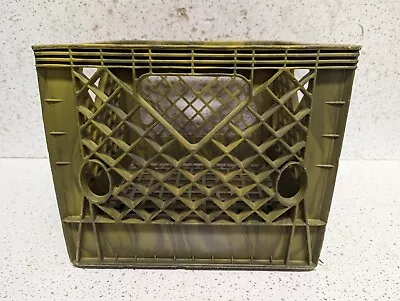 Pevely Dairy Plastic Milk Crate Vintage VTG 1980s 80s Green Olive Swirl St Louis • $30