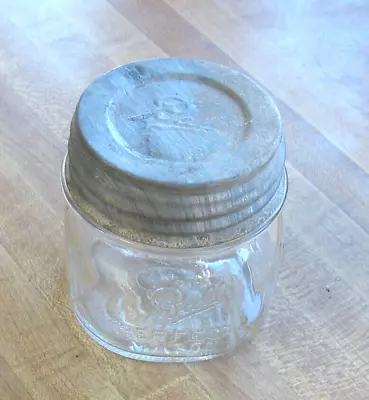 Vintage Ball Perfect Mason Clear 1/2 Half Pint Canning Jar Fruit Jar W/ Zinc Lid • $9.99