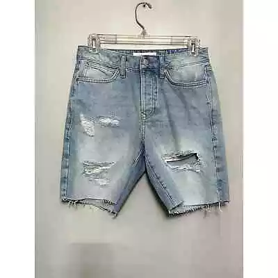 Topman Men's Blue Jean Distressed Cut Off Shorts 28  Button Fly NWOT  • $27.99