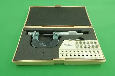 Mitutoyo 126-137 Thread Micrometer 0-1  .001  With 12 Anvils Excellent • $435