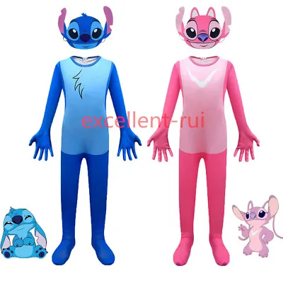 Kids Lilo Stitch Book Week Cosplay Costume Jumpsuit Mask Party Fancy Dress Up UK • £17.99