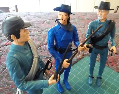 Marx Johnny West Custom Cavalry Trio W Accessories Maddox Custer Zeb Gibson • $79.95