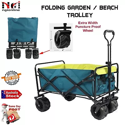 Beach Trolley Multipurpose Wagon Removable Fabric Large Wide Wheel Fishing Camp • $105