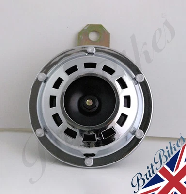 £14.95 • Buy Horn With Bracket 6v - Universal Chrome Plated - 93mm Diameter Motorbike