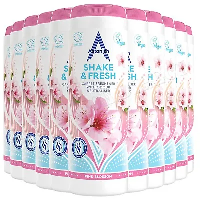 ASTONISH SHAKE & FRESH CARPET POWDER PINK BLOSSOM 400g ODOUR NEUTRALISER X 12 • £17.99