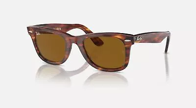 Ray-Ban Original Wayfarer Polished Striped Havana Classic B-15 Sunglasses RB2140 • $102.14